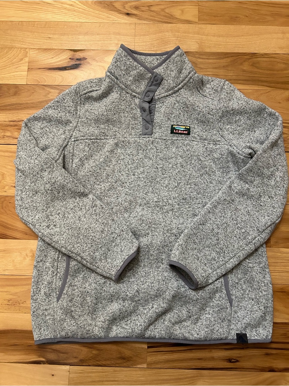 LL Bean Women’s Sweater Fleece Pullover Large Gray